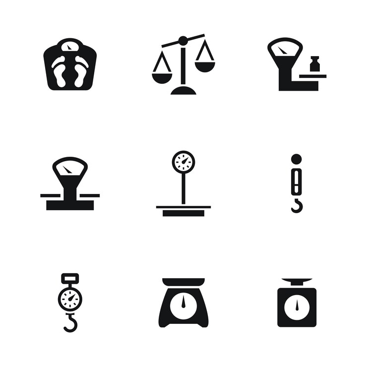 Vetor ícones vetoriais de escala um conjunto de ilustrações simples de 9 elementos de escala ícones editáveis podem ser usados na ui do logotipo e no design da web