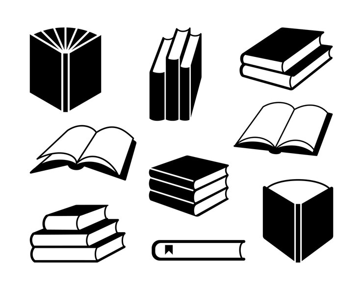 Vetor ícones vetoriais de livros sinal plano para conceito móvel e web design ícones de glifos de páginas de livros ilustração do logotipo do símbolo