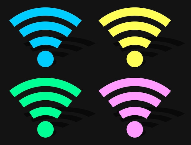 Vetor Ícones wi fi definem sinais de comunicação modelo de design gráfico