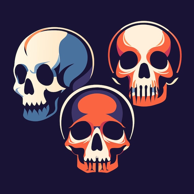 Vetor iconic skulls ilustração eps vector pack