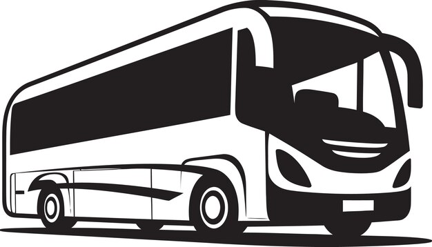 Iconic travel black vector emblem design vetorial de ônibus de viagem da cidade