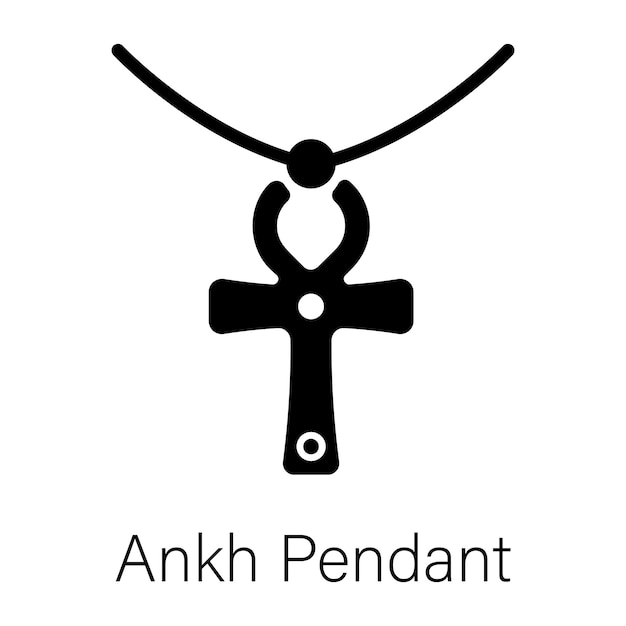 Vetor icônico de estilo preenchido do pingente de ankh