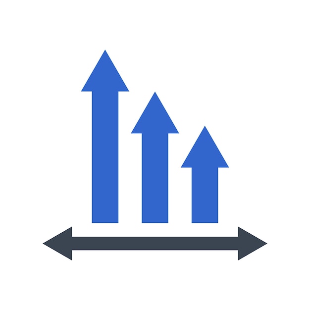 Vetor icônico de gráfico decrescente