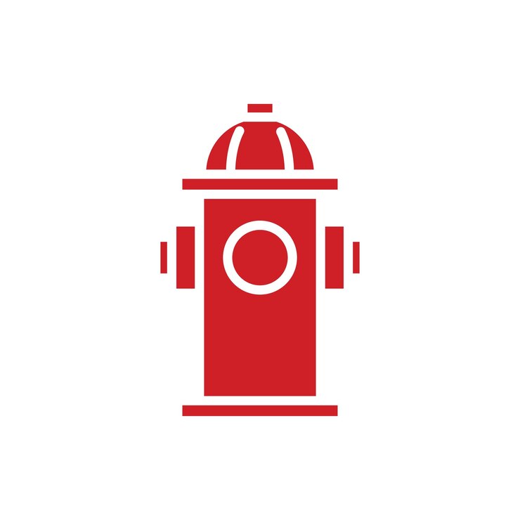 Vetor icônico de hidrante de incêndio set de logotipo line art