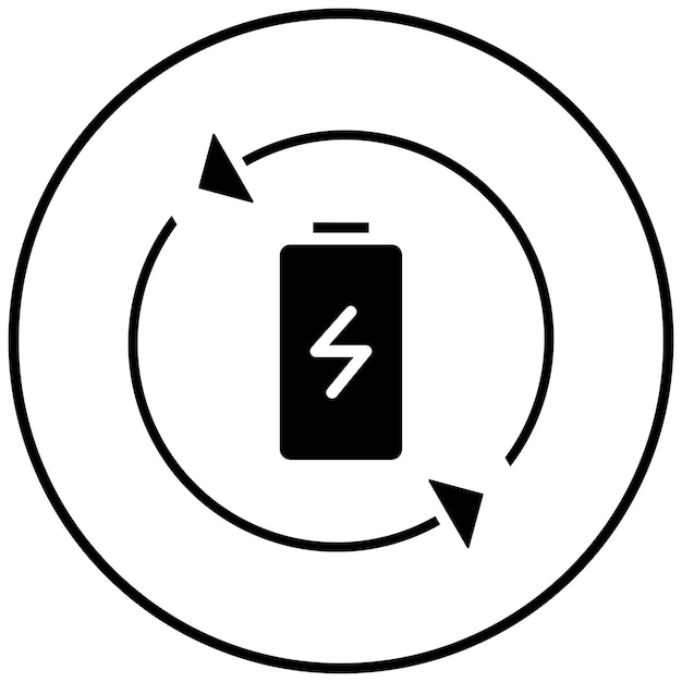 Vetor icônico de renovação do vetor pode ser usado para o conjunto de ícones de bateria e energia