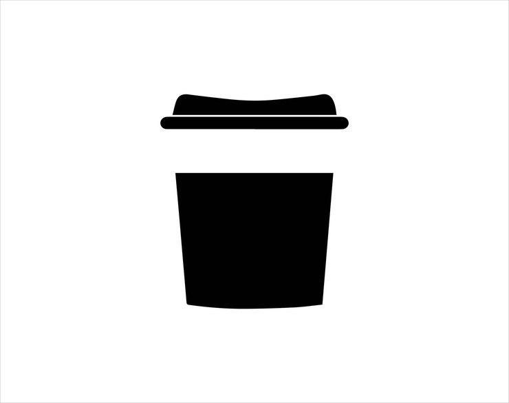 Vetor icônico de xícara de café descartável isolado em fundo branco ilustração vetorial