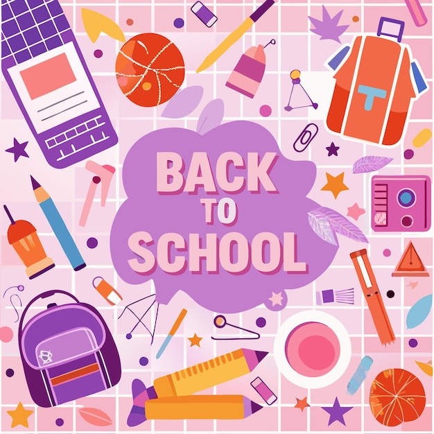 Iconos coloridos de ilustração de volta à escola e mais