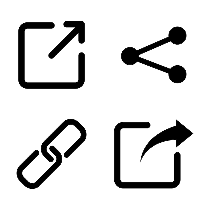 Vetor iconos de compartilhamento de rede social botões de compartilhamento de links ilustração vetorial eps 10
