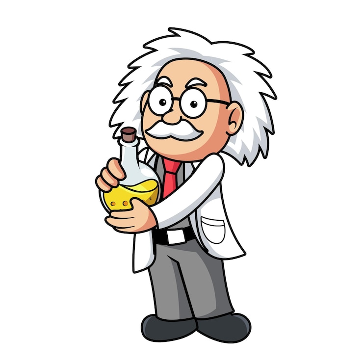 Vetor id de vetor de ações 1508530595 velho feliz professor com óculos segurando poção