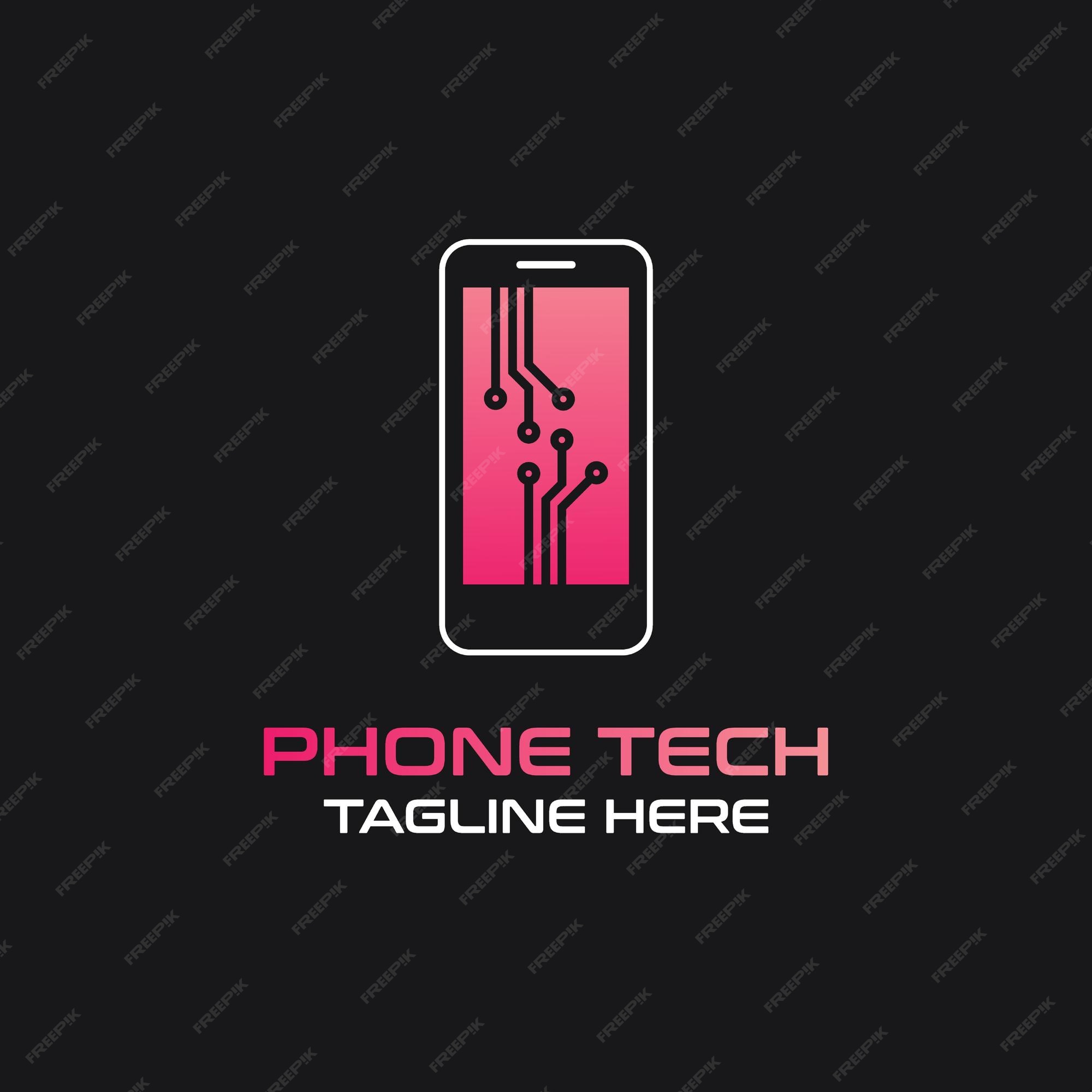 Ideia criativa de design de logotipo de tecnologia de telefone moderno