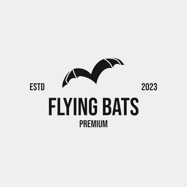 Ideia criativa de ilustração do conceito de design de logotipo de morcegos voadores