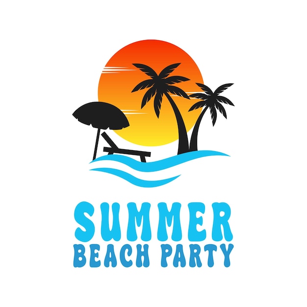 ideia de conceito de design de logotipo de férias de verão com palmeira