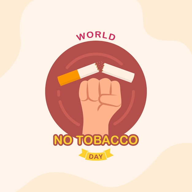 Ideia de design criativo do dia mundial sem tabaco para ilustração vetorial de banner de cartaz