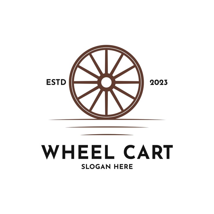Vetor ideia de design de logotipo de carrinho de rodas vintage retrô