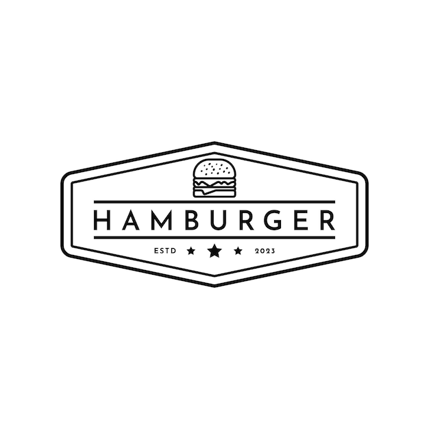 Ideia de design de logotipo de hambúrguer retrô vintage