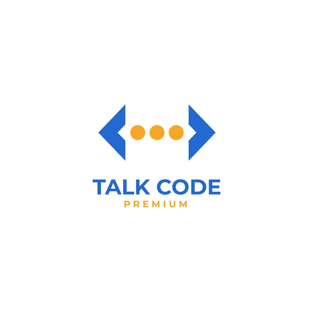 Ideia de ilustração de conceito de design de logotipo de código de conversa vetorial