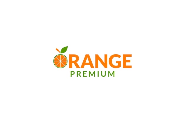 Ideia de ilustração de design de logotipo de fruta laranja plana