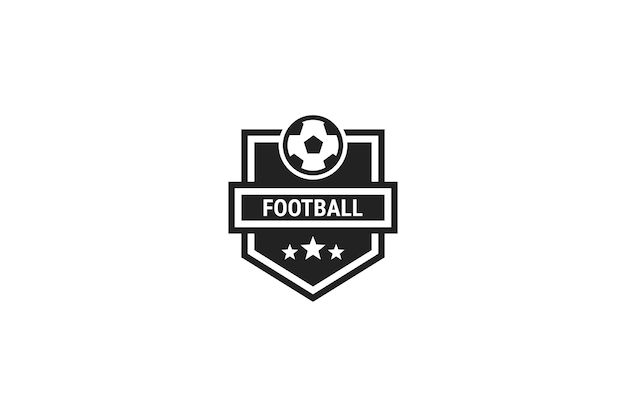 Ideia de ilustração de design de logotipo de futebol de futebol plano