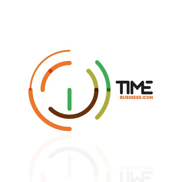 Vetor idéia de logotipo abstrata vetorial conceito de tempo ou ícone de negócio de relógio modelo de design de logotipo criativo design de linha fina plana linear