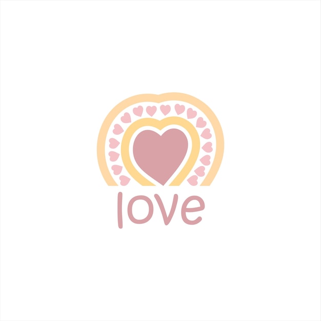 Vetor ideia de modelo de design de logotipo de amor moderno com cor de ping azul de amor de estilo