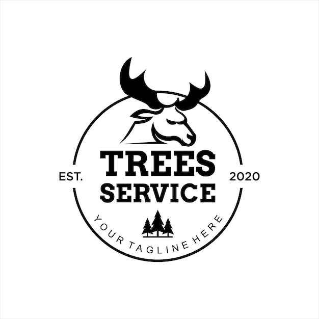Ideia de modelo de design de logotipo de serviço de árvore