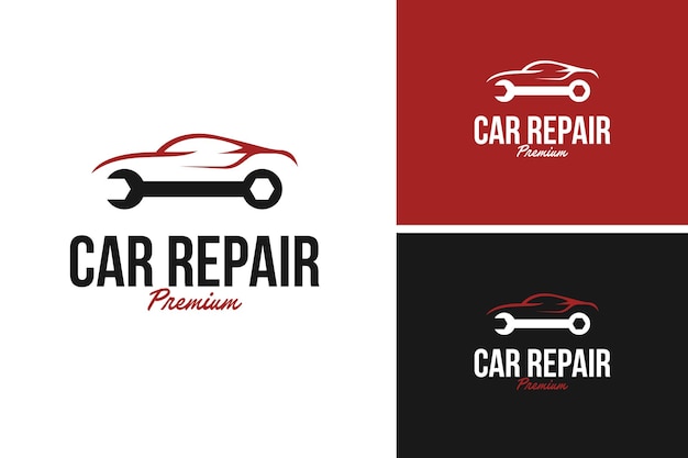 Ideia de modelo de ilustração vetorial de design de logotipo de reparo de automóveis