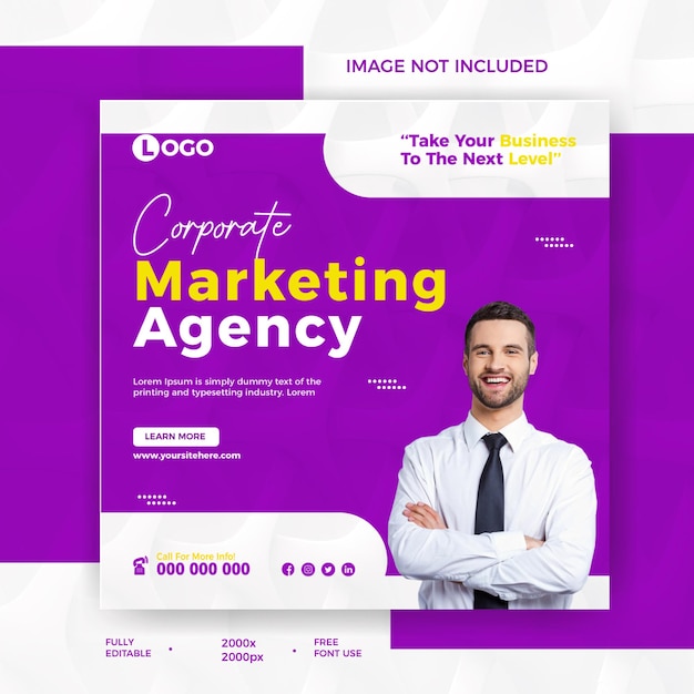 Ideia de solução de negócios de agência de marketing corporativa criativa para mídia social Modelo de postagem do Instagram