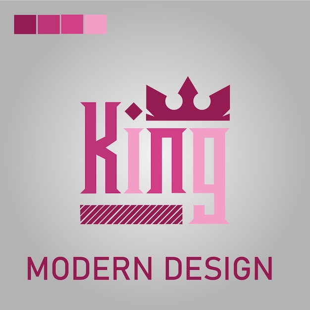 Vetor idéia de vetor de design de logotipo de texto king