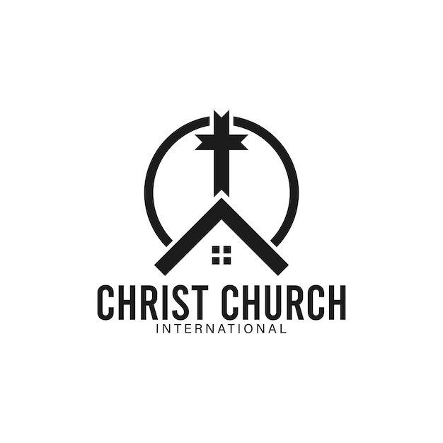 ideia moderna minimalista do logotipo da igreja de cristo