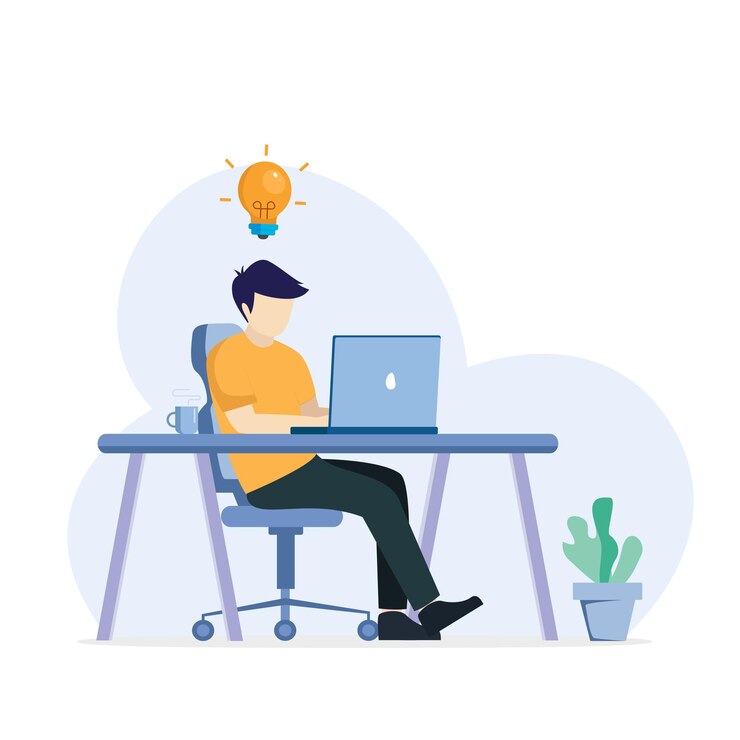 Vetor ideia on-line de negócios ou brainstorming ilustração vetorial plana