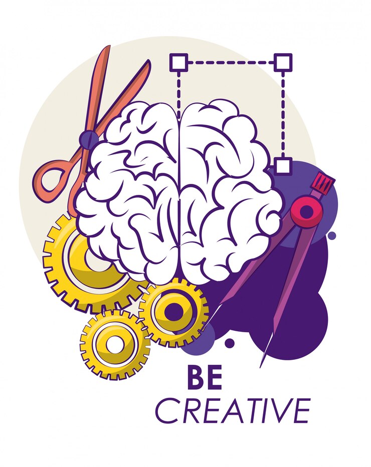 Vetor ideias criativas e cores