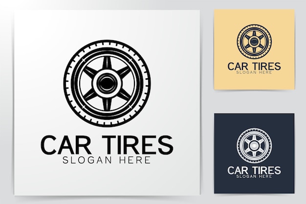 Vetor idéias do logotipo do pneu. design de logotipo de inspiração. ilustração em vetor modelo. isolado no fundo branco