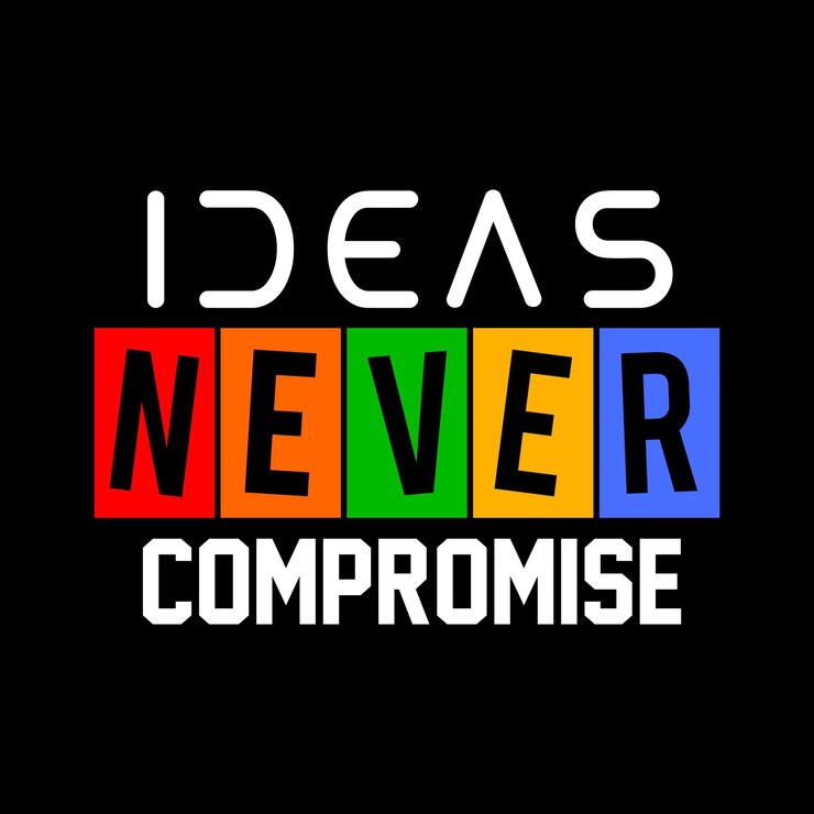 Vetor idéias nunca comprometem o vetor de design de tipografia para imprimir camiseta