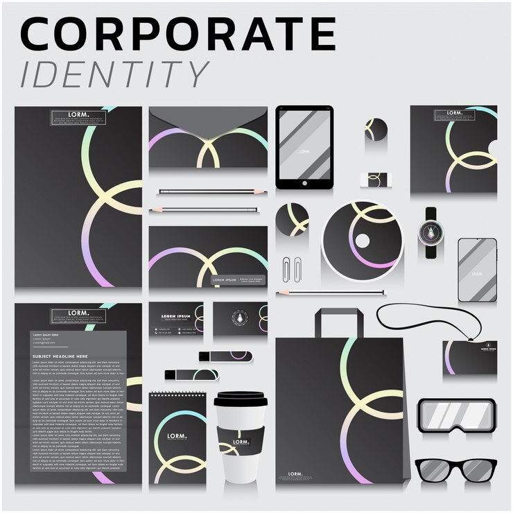 Vetor identidade corporativa para design de negócios e marketing