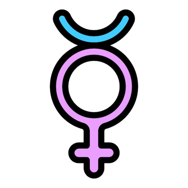 Identidade de gênero hetero ícone esboço identidade de gênero ícone vetor hetero para web design isolado em fundo branco cor plana