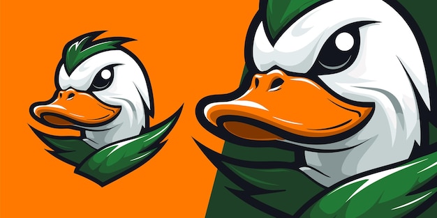 Identidade Visual Dinâmica Ilustração de Mascote do Logotipo Wild Duck para Equipes de Esportes e ESports