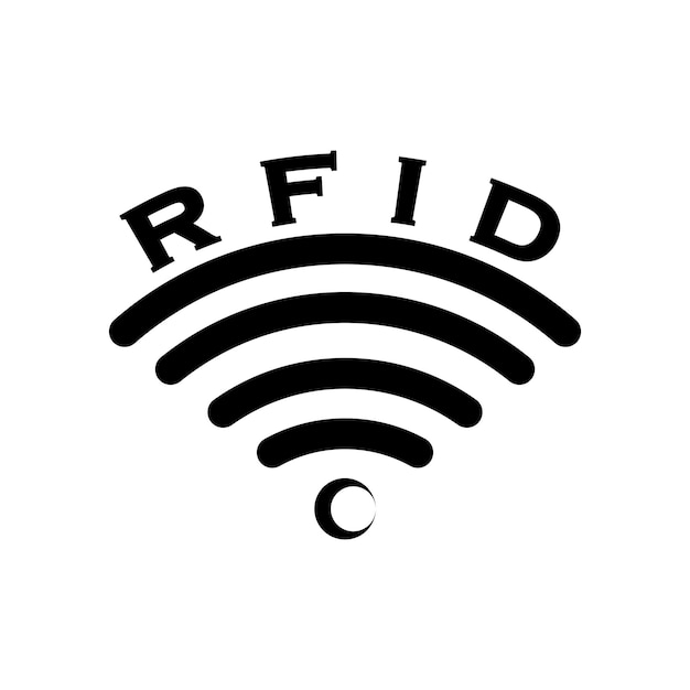 Vetor identificação por radiofrequência ou design de símbolo de ilustração vetorial de ícone rfid