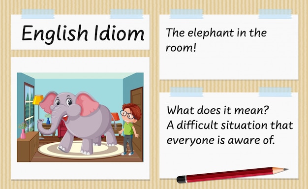 Idioma inglês o elefante no quarto modelo