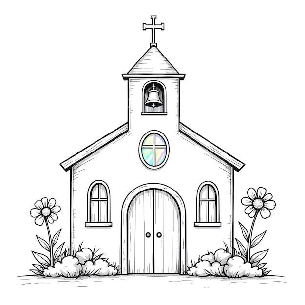 igreja desenho para colorir