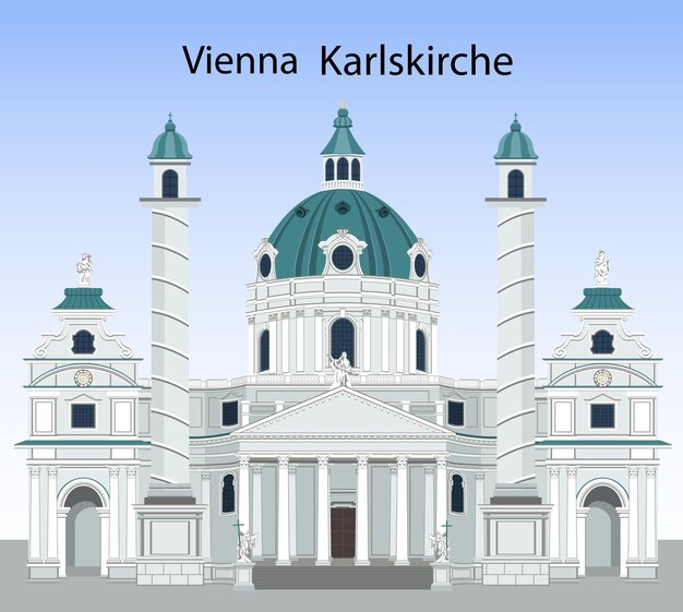 Vetor igreja de saint charles em viena