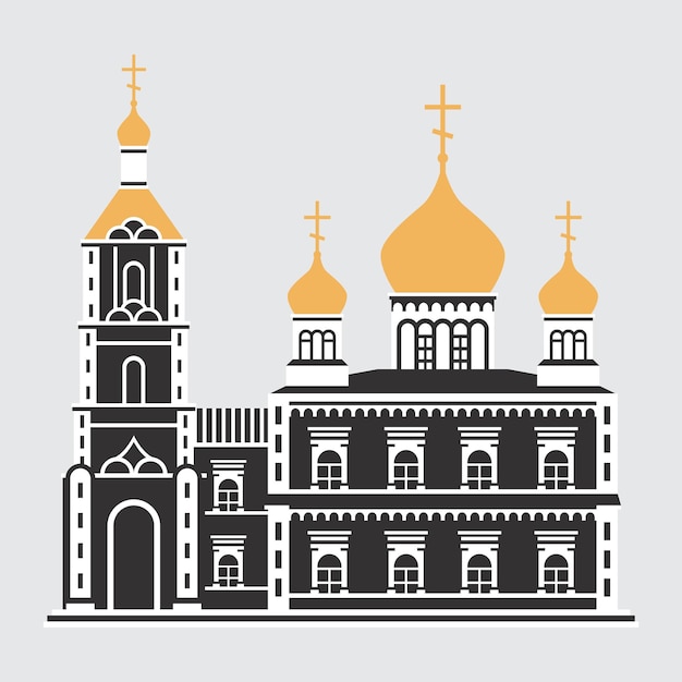 Igreja igreja ortodoxa fachada de um edifício religioso arquitetura russa