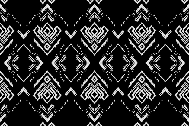 Vetor ikat ornamento geométrico com diamantes ikkat padrão sem costura estilo asteca vetor étnico tribal