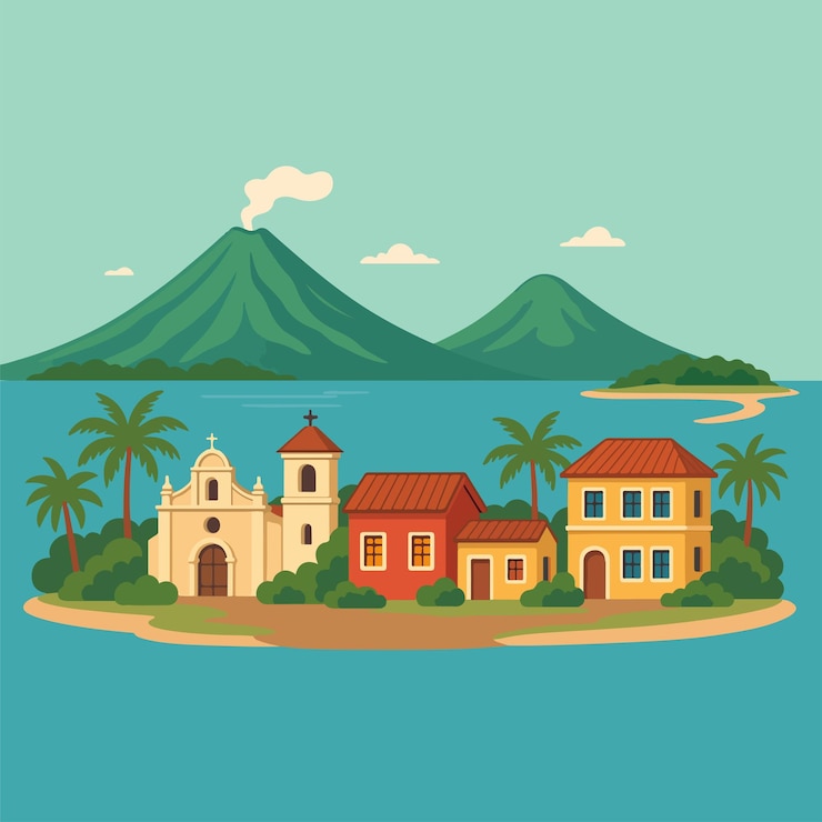 Vetor ilha de ometepe, nicarágua