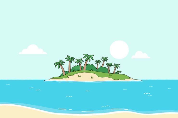 Vetor ilha tropical com palmeiras