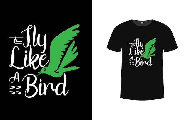 Illustrador vetorial de design de camisa de pássaro