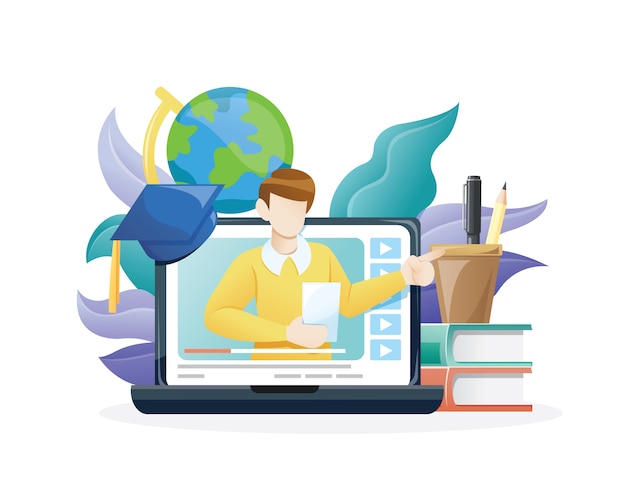 Vetor illustration online education