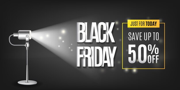 Iluminação da lâmpada de fundo para a black friday