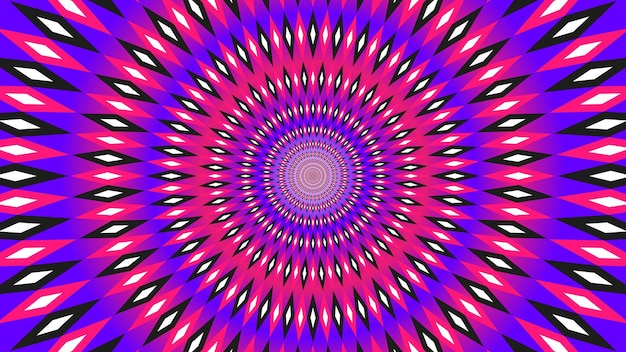 Ilusão óptica pulsátil dramática cor-de-rosa e violeta colorida. Ilustração vetorial