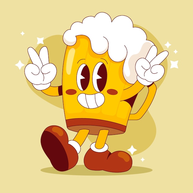Ilustra??o de desenho animado de cerveja desenhada ?