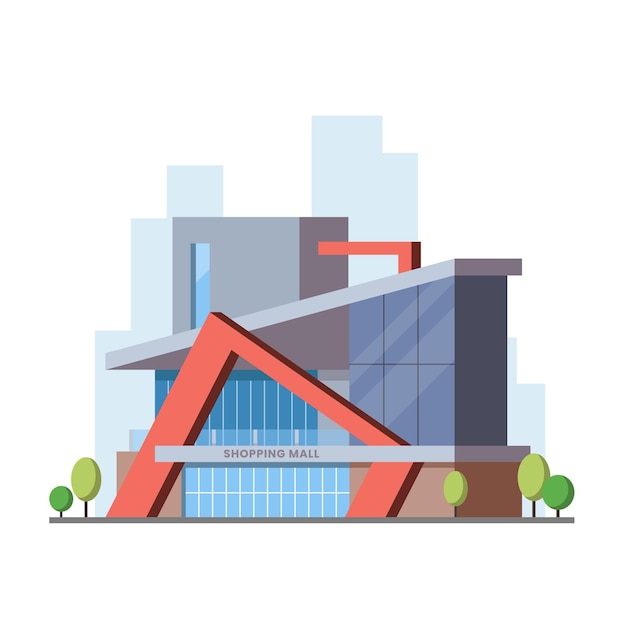 Ilustra??o de edif?cio plano de shopping center